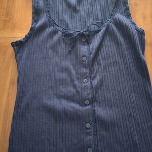 Aerie Medium Navy Ribbed Top